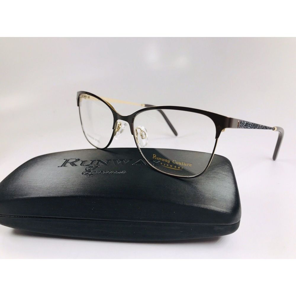 New Designer Inspired Runway Couture RCE-292 Brown Eyeglasses 53mm with Case